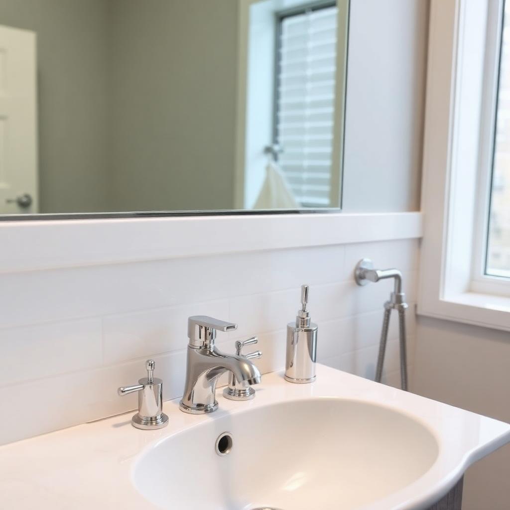 Modern bathroom remodel with new fixtures